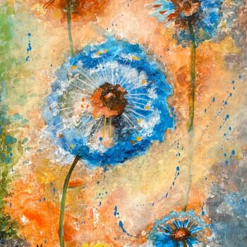 Schilderij getiteld "Flower Sympnony No.…" door Natalie Aleksejeva (NatalieVerve), Origineel Kunstwerk, Acryl