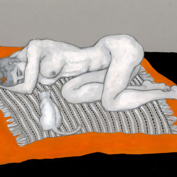 Desenho intitulada "You know my secret" por Natalie Levkovska, Obras de arte originais, Guache