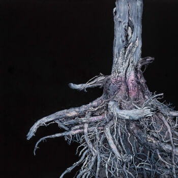 Painting titled "Stump" by Natalie Levkovska, Original Artwork, Oil