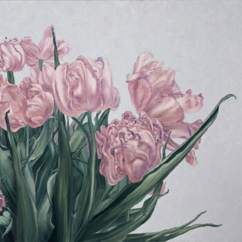 Peinture intitulée "Tulips" par Natalie Levkovska, Œuvre d'art originale, Huile Monté sur Châssis en bois