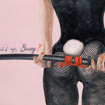 Рисунок под названием "What’s up, Bunny?" - Natalie Levkovska, Подлинное произведение искусства, Гуашь
