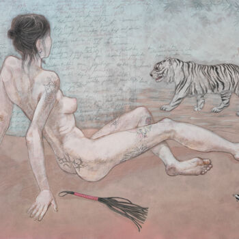 Dibujo titulada "China Girl and New…" por Natalie Levkovska, Obra de arte original, Gouache
