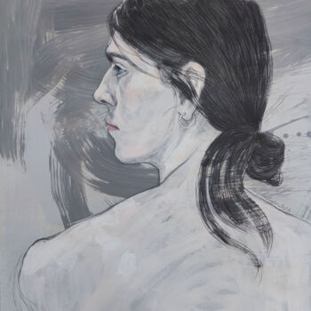 Рисунок под названием "Portraiture of Ben" - Natalie Levkovska, Подлинное произведение искусства, Гуашь