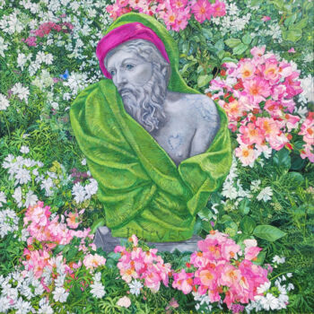 Ζωγραφική με τίτλο "Winter in Summer" από Natalie Levkovska, Αυθεντικά έργα τέχνης, Λάδι Τοποθετήθηκε στο Ξύλινο φορείο σκελ…