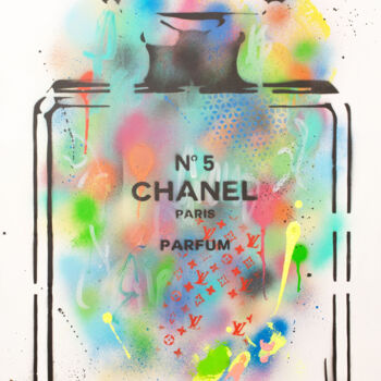 Painting titled "Chanel Electric Vib…" by Natalie Otalora, Original Artwork, Acrylic Mounted on Wood Stretcher frame