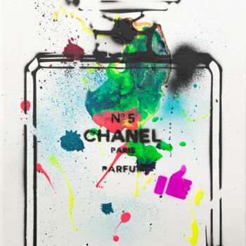Painting titled "Chanel one more Like" by Natalie Otalora, Original Artwork, Acrylic Mounted on Wood Stretcher frame
