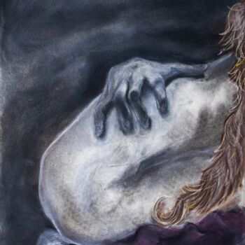 Desenho intitulada "Fallen Angel" por Natalie Roy, Obras de arte originais, Carvão