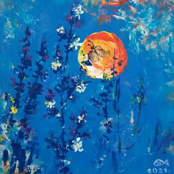 Картина под названием ",, Moon,," - Natalie Rybka, Подлинное произведение искусства, Масло Установлен на Деревянная рама для…