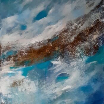 Pintura titulada "Небо море / абстрак…" por Natalie Shiporina, Obra de arte original, Acrílico Montado en Bastidor de camill…