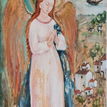 Schilderij getiteld "angel" door Natalie Shiporina, Origineel Kunstwerk, Olie