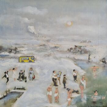 Painting titled "Город в котором.. К…" by Natalie Shiporina, Original Artwork, Oil