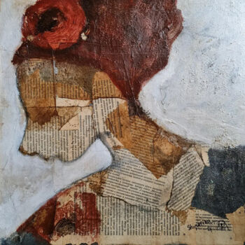 Painting titled "painting of a woman…" by Natalie Shiporina, Original Artwork, Acrylic Mounted on Wood Stretcher frame