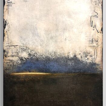 Painting titled "Nebel" by Natalie Ulmann, Original Artwork, Acrylic Mounted on Wood Stretcher frame