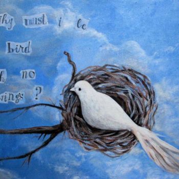 Painting titled "bird with no wings" by Natalie Vann, Original Artwork