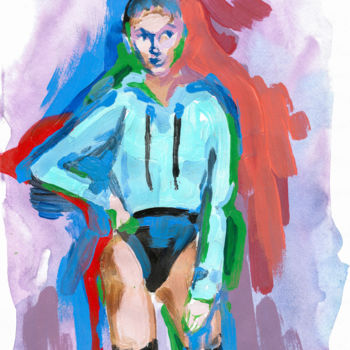 Картина под названием "Dancer 2" - Nataliia Belozerova, Подлинное произведение искусства, Акрил