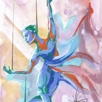 Painting titled "Dancer 3" by Nataliia Belozerova, Original Artwork, Acrylic