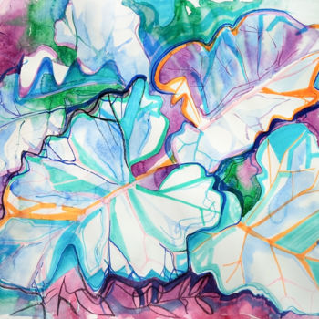 图画 标题为“Leaves, burdock” 由Nataliia Belozerova, 原创艺术品, 水彩