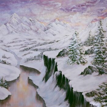 Schilderij getiteld "Winter Dream" door Nataliia Goloborodko, Origineel Kunstwerk, Acryl Gemonteerd op Frame voor houten bra…