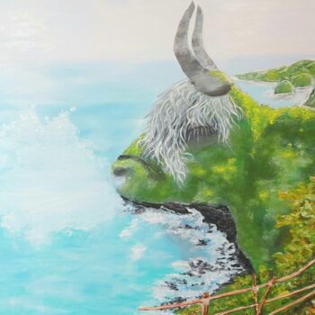 Painting titled "Breath Of The Land" by Nataliia Goloborodko, Original Artwork, Oil Mounted on Wood Stretcher frame