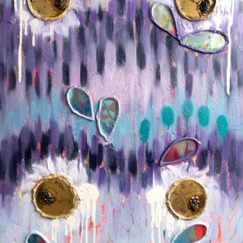 Painting titled "" Purple joy " - ab…" by Nataliia Karavan, Original Artwork, Oil