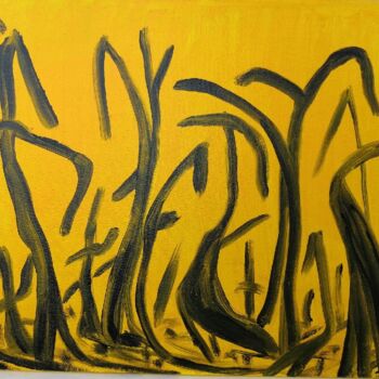 Картина под названием "The burning forest…" - Nataliia Kutikhina (natel), Подлинное произведение искусства, Акрил