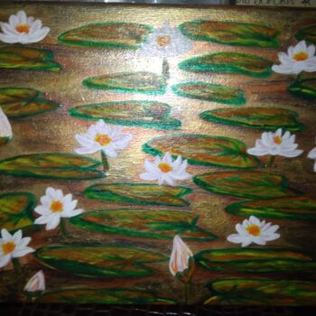 Картина под названием "Lilies water" - Nataliia Kutikhina (natel), Подлинное произведение искусства, Акрил