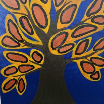 Schilderij getiteld "Lepard tree" door Nataliia Kutikhina (natel), Origineel Kunstwerk, Acryl