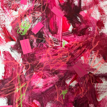 Painting titled "Pink entanglement" by Nataliia Lepikhina, Original Artwork, Acrylic