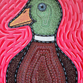 Pittura intitolato "Wild duck from Rado…" da Nataliia Nikulina, Opera d'arte originale, Olio Montato su Telaio per barella i…