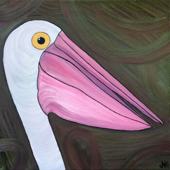 绘画 标题为“pelikan” 由Nataliia Nikulina, 原创艺术品, 油 安装在木质担架架上