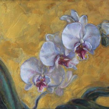 Painting titled "white-orchid.jpg" by Nataliia Petrenko-Litvinova, Original Artwork, Oil