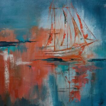 Pittura intitolato "Scarlet sails" da Nataliia Priputnikova, Opera d'arte originale, Olio