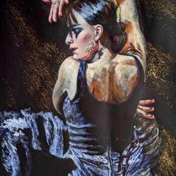 Pittura intitolato ""Madrid. Flamenco”…" da Nataliia Savchuk, Opera d'arte originale, Acquarello
