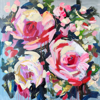 Malarstwo zatytułowany „Volyn Roses” autorstwa Nataliia Svitlychna, Oryginalna praca, Akryl