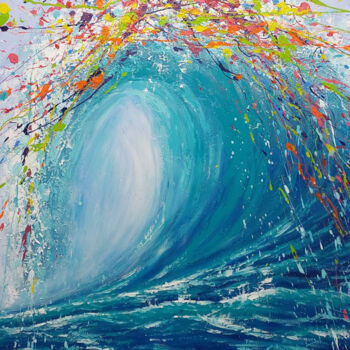 Malarstwo zatytułowany „Rainbow wave 1” autorstwa Nataliia Svitlychna, Oryginalna praca, Akryl