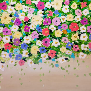 Painting titled "Flowers painting Im…" by Nataliia Zablotskaya, Original Artwork, Oil
