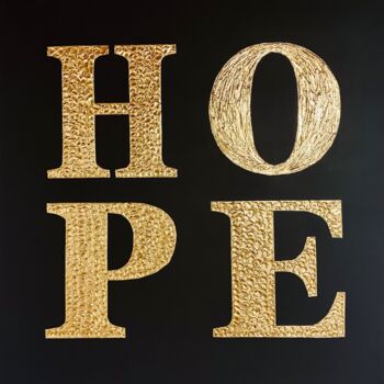 "„Hope“ - 3d black a…" başlıklı Tablo Nataliia Krykun tarafından, Orijinal sanat, Akrilik Ahşap Sedye çerçevesi üzerine mont…