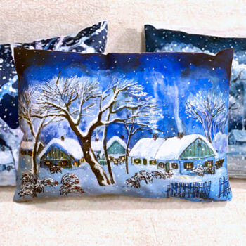 Textilkunst mit dem Titel "Sofa cushion 3" von Nataliy Korobova, Original-Kunstwerk, Stoff