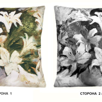 Textile Art titled "SOFA CUSHION 4" by Nataliy Korobova, Original Artwork, Fabric