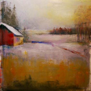 Painting titled "Forester's Lodge" by Nataliya Bagatskaya, Original Artwork, Oil