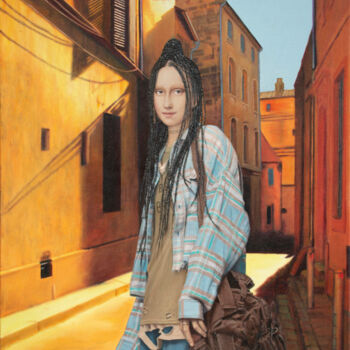 Картина под названием "By the Streets of t…" - Nataliya Bagatskaya, Подлинное произведение искусства, Акрил