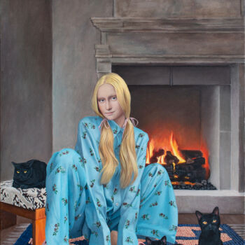 Pintura intitulada "Contemporary portra…" por Nataliya Bagatskaya, Obras de arte originais, Acrílico