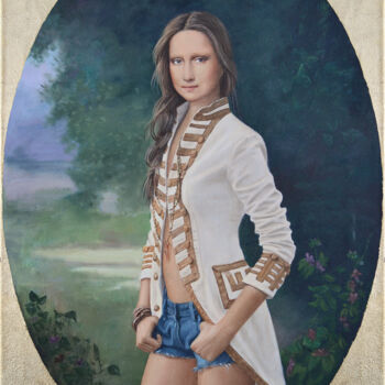 Painting titled "Contemporary portra…" by Nataliya Bagatskaya, Original Artwork, Acrylic