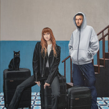 Картина под названием "Contemporary portra…" - Nataliya Bagatskaya, Подлинное произведение искусства, Акрил