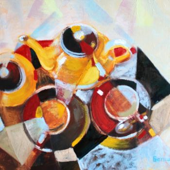 Картина под названием "Чаепитие" - Begisheva, Подлинное произведение искусства, Масло