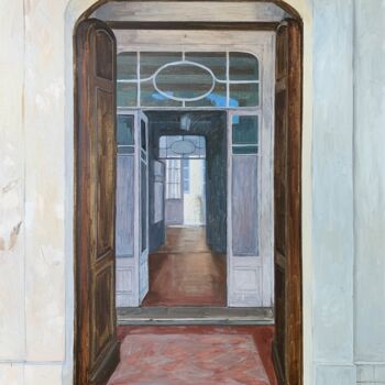 Картина под названием "Door 3" - Nataliya Lemesheva, Подлинное произведение искусства, Масло Установлен на Деревянная рама д…