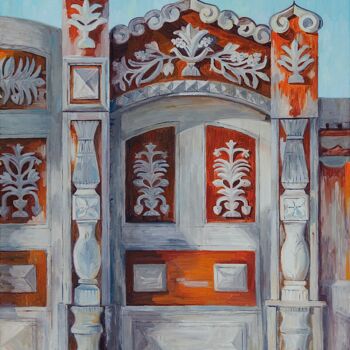 Pintura titulada "Door 5" por Nataliya Lemesheva, Obra de arte original, Oleo Montado en Bastidor de camilla de madera