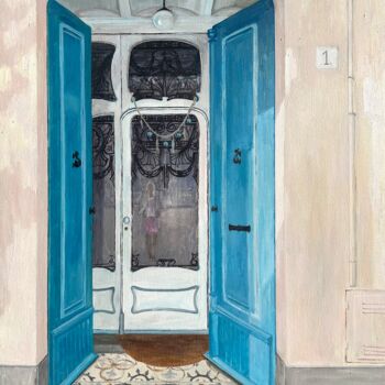 Pintura titulada "Door 6" por Nataliya Lemesheva, Obra de arte original, Oleo Montado en Bastidor de camilla de madera