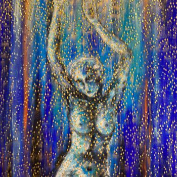Original painting, Girl in the rain