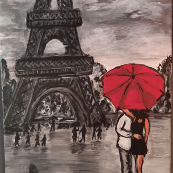 Pintura titulada "Pareja en Paris" por Nataliya Tarasyuk, Obra de arte original, Acrílico